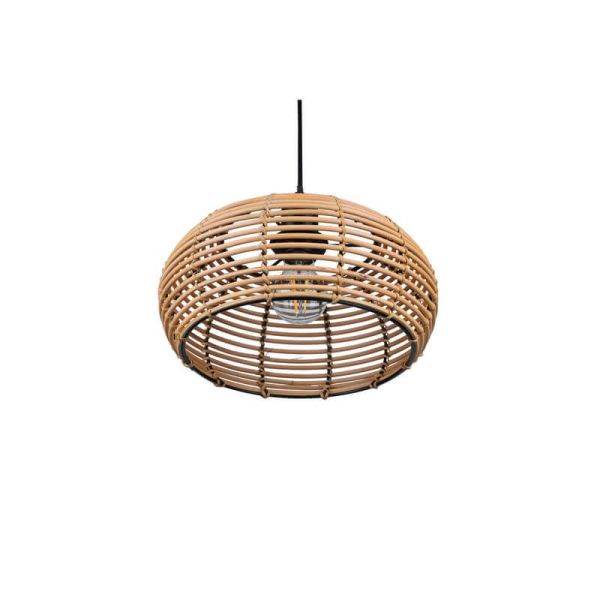 Plafonnier suspendu en rotin naturel hauteur réglable Inga 1xE27 40W sans lumière