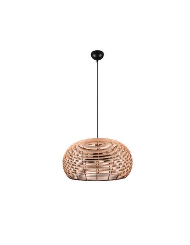 Plafonnier suspension en rotin naturel hauteur réglable Inga 3xE27 40W sans lumière