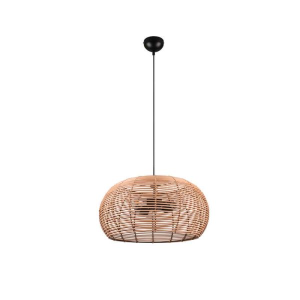 Lámpara de techo colgante rattan natural altura ajustable Inga 3xE27 40W sin luz