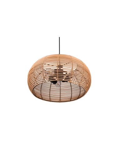 Luminária de teto suspensa em rattan natural altura regulável Inga 3xE27 40W detalhe