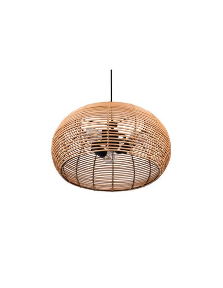 Luminária de teto suspensa em rattan natural altura regulável Inga 3xE27 40W detalhe