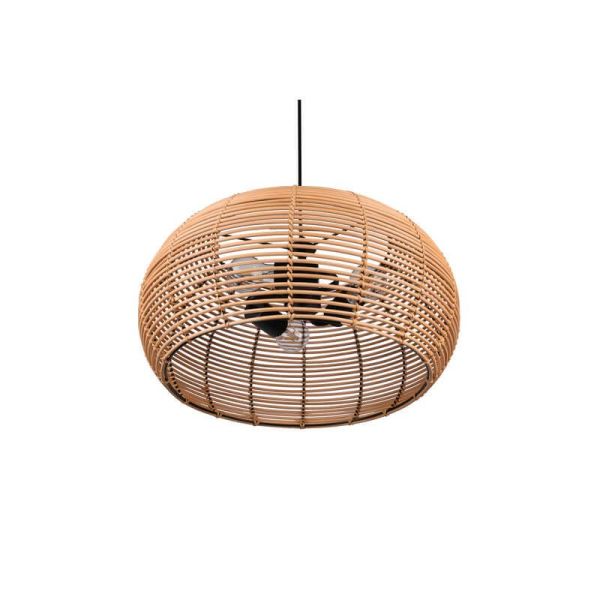 Lámpara de techo colgante rattan natural altura ajustable Inga 3xE27 40W detalle