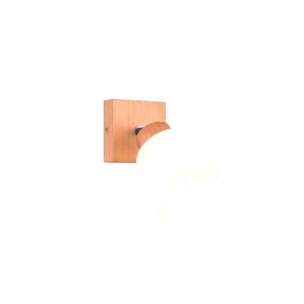 Aplique de pared madera natural 1xE14 25W Assam luz de lado