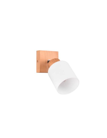 Aplique de pared madera natural 1xE14 25W Assam detalle