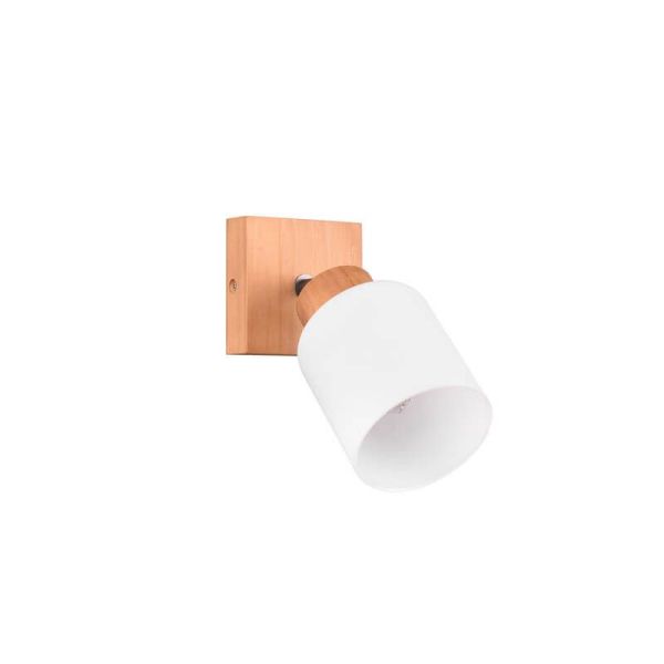 Aplique de pared madera natural 1xE14 25W Assam detalle