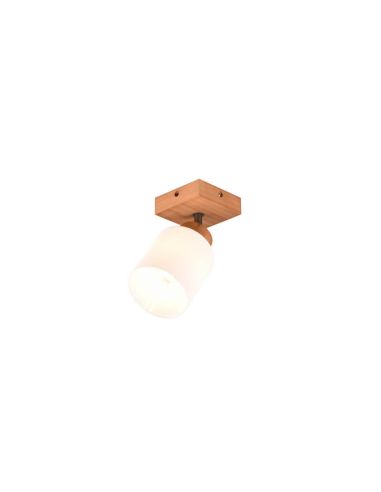 Aplique de pared madera natural 1xE14 25W Assam detalle luz