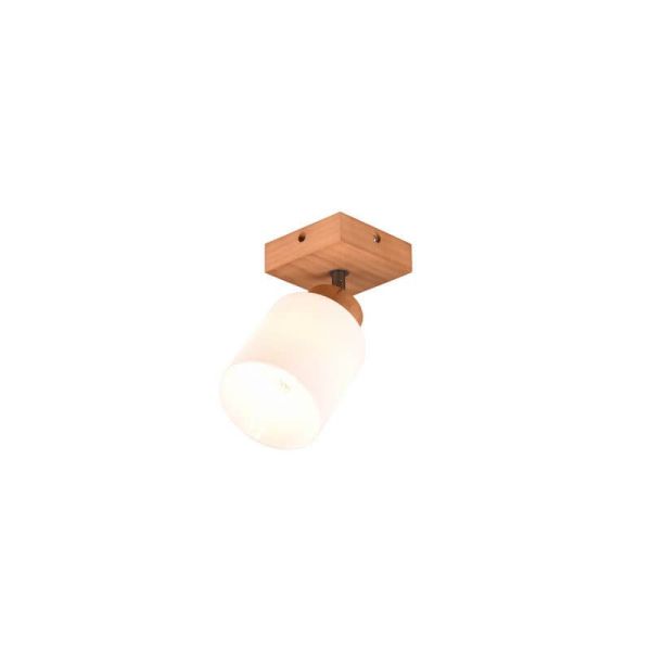 Aplique de pared madera natural 1xE14 25W Assam detalle luz