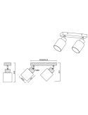Foco de techo y pared madera natural Assam 2xE14 25W medidas