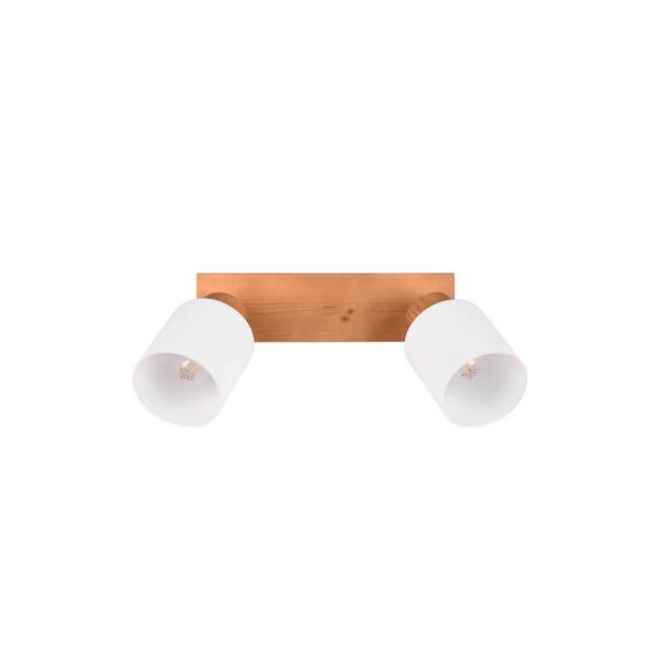 Foco de techo y pared madera natural Assam 2xE14 25W sin luz