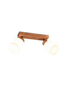 Foco de techo y pared madera natural Assam 2xE14 25W