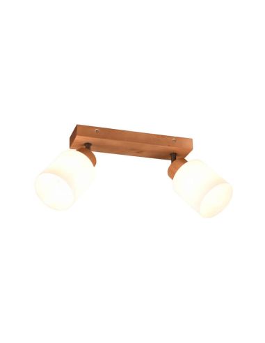 Foco de techo y pared madera natural Assam 2xE14 25W