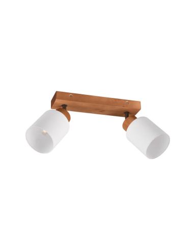 Foco de techo y pared madera natural Assam 2xE14 25W sin luz
