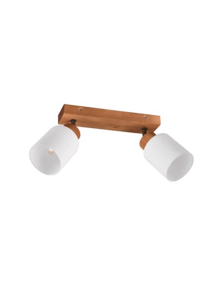 Foco de techo y pared madera natural Assam 2xE14 25W sin luz