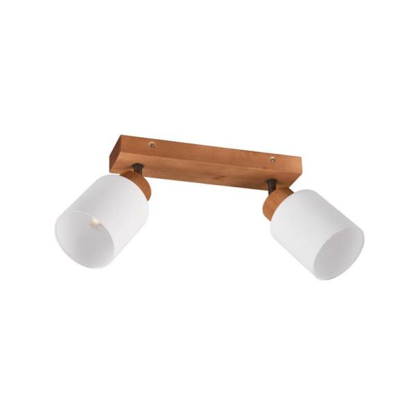 Foco de techo y pared madera natural Assam 2xE14 25W sin luz