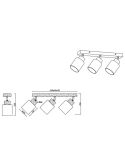 Foco de techo y pared madera natural Assam 3xE14 25W medidas
