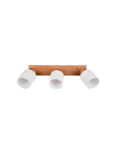 Foco de techo y pared madera natural Assam 3xE14 25W sin luz