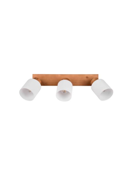 Foco de techo y pared madera natural Assam 3xE14 25W sin luz