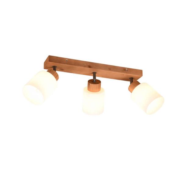 Foco de techo y pared madera natural Assam 3xE14 25W
