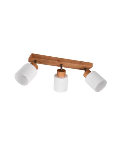 Foco de techo y pared madera natural Assam 3xE14 25W sin luz