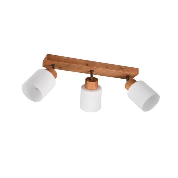 Foco de techo y pared madera natural Assam 3xE14 25W sin luz