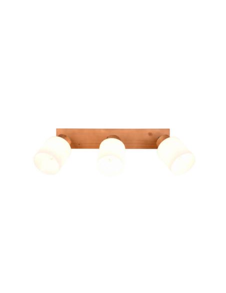 Foco de techo y pared madera natural Assam 3xE14 25W luces articulables
