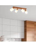 Spot plafond et applique en bois naturel Assam 4xE14 25W ambiance