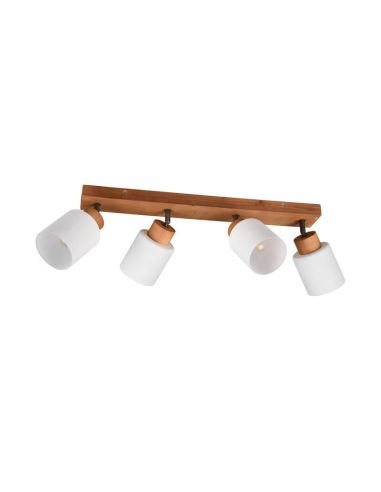 Foco de techo y pared madera natural Assam 4xE14 25W sin luz