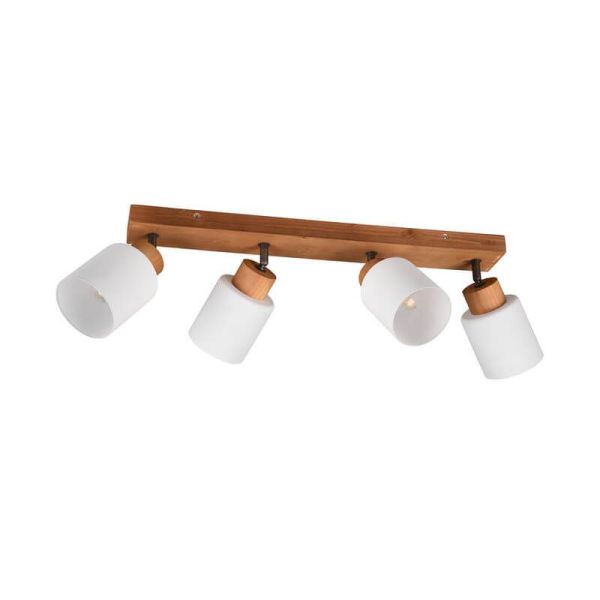 Foco de techo y pared madera natural Assam 4xE14 25W sin luz
