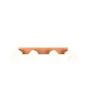 Foco de techo y pared madera natural Assam 4xE14 25W con luz