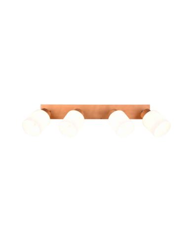 Foco de techo y pared madera natural Assam 4xE14 25W con luz