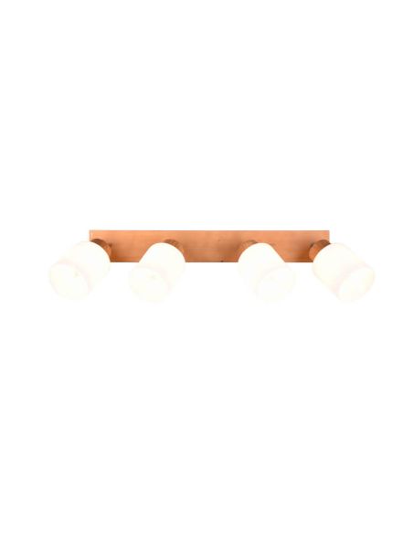 Foco de techo y pared madera natural Assam 4xE14 25W con luz