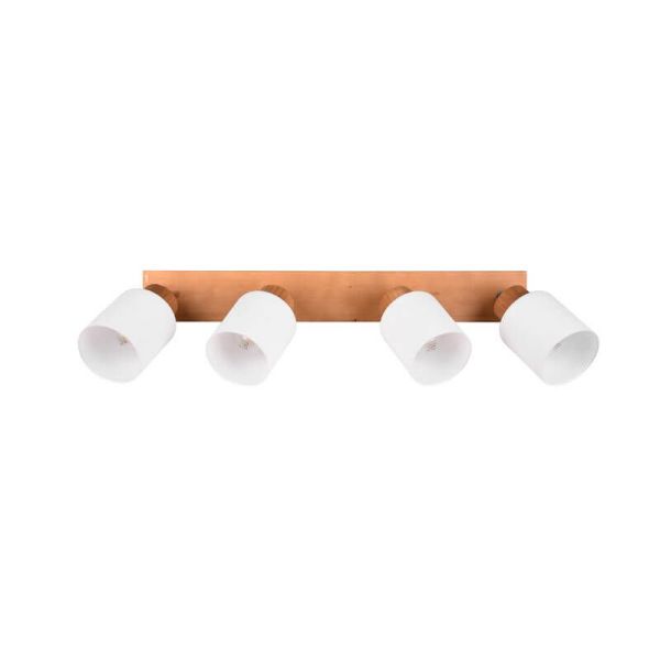 Foco de techo y pared madera natural Assam 4xE14 25W detalle