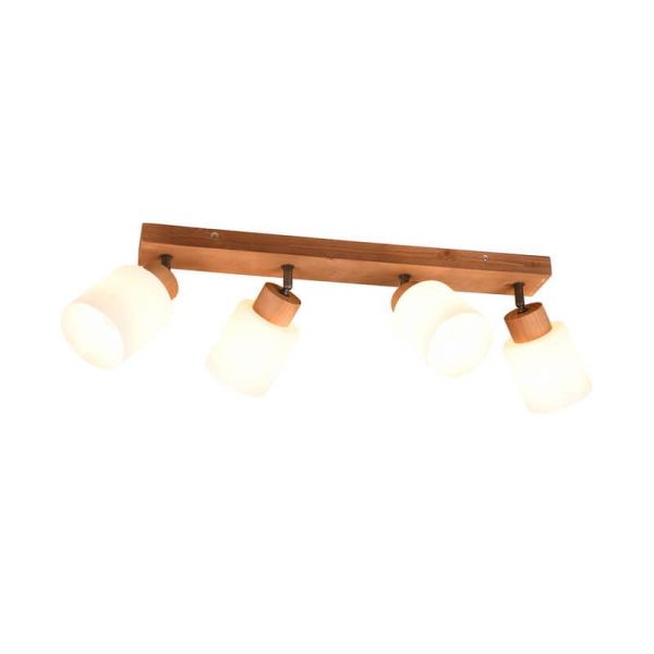 Foco de techo y pared madera natural Assam 4xE14 25W