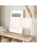 Lámpara de sobremesa rattan natural 1xE27 40W Rike ambiente