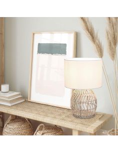 Lámpara de sobremesa rattan natural 1xE27 40W Rike 2
