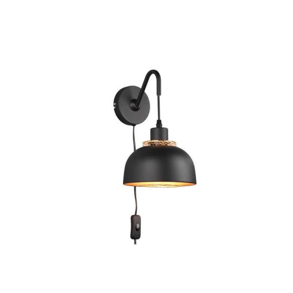 Aplique de pared negro metálico 1xE27 40W Punch