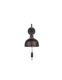 Aplique de pared negro metálico 1xE27 40W Punch sin luz