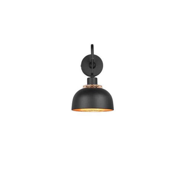 Aplique de pared negro metálico 1xE27 40W Punch detalle