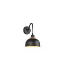 Aplique de pared negro metálico 1xE27 40W Punch de lado