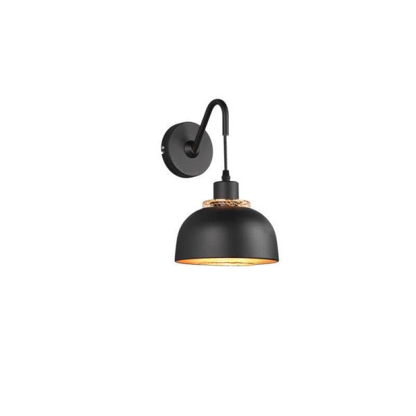 Aplique de pared negro metálico 1xE27 40W Punch de lado