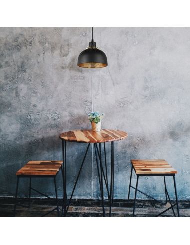 Plafonnier suspendu en métal noir 18cm 1xE27 40W Ambiance Punch