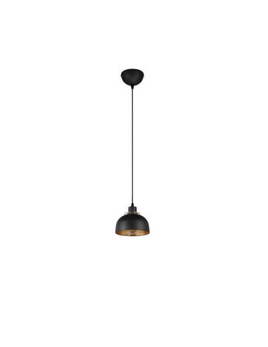 Candeeiro de teto suspenso de metal preto 18cm 1xE27 40W Punch off