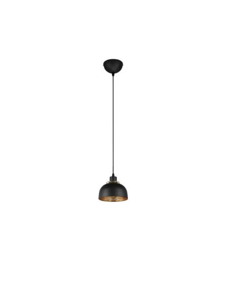 Lámpara de techo colgante metálico color negro 18cm 1xE27 40W Punch apagado