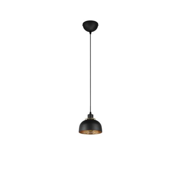 Lámpara de techo colgante metálico color negro 18cm 1xE27 40W Punch apagado