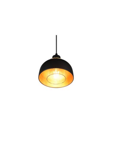 Lámpara de techo colgante metálico color negro 18cm 1xE27 40W Punch detalle