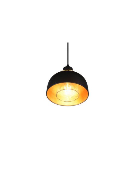 Lámpara de techo colgante metálico color negro 18cm 1xE27 40W Punch detalle