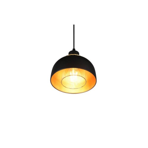 Lámpara de techo colgante metálico color negro 18cm 1xE27 40W Punch detalle