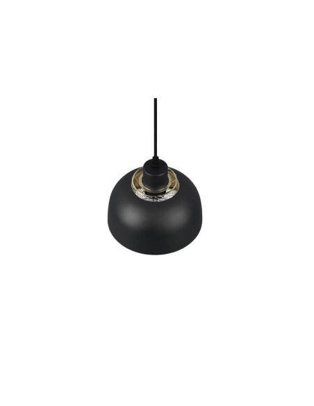 Lámpara de techo colgante metálico color negro 18cm 1xE27 40W Punch desde arriba sin luz