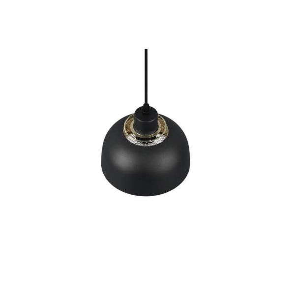 Lámpara de techo colgante metálico color negro 18cm 1xE27 40W Punch desde arriba sin luz