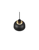 Lámpara de techo colgante metálico color negro 18cm 1xE27 40W Punch detalle desde arriba